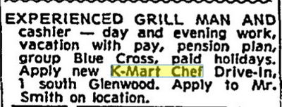 K-Mart Chef - Sept 1967 Help Wanted (newer photo)